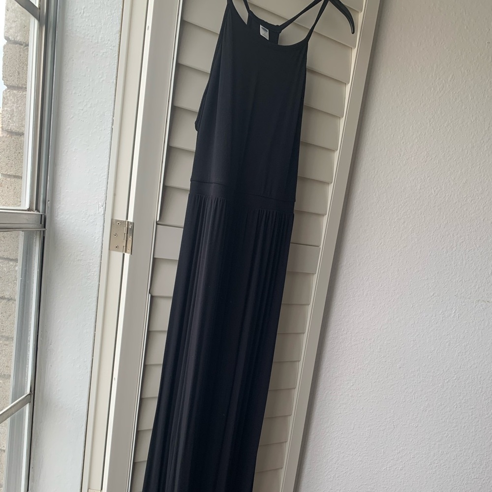 Old Navy Black Full Length Maxi Dress